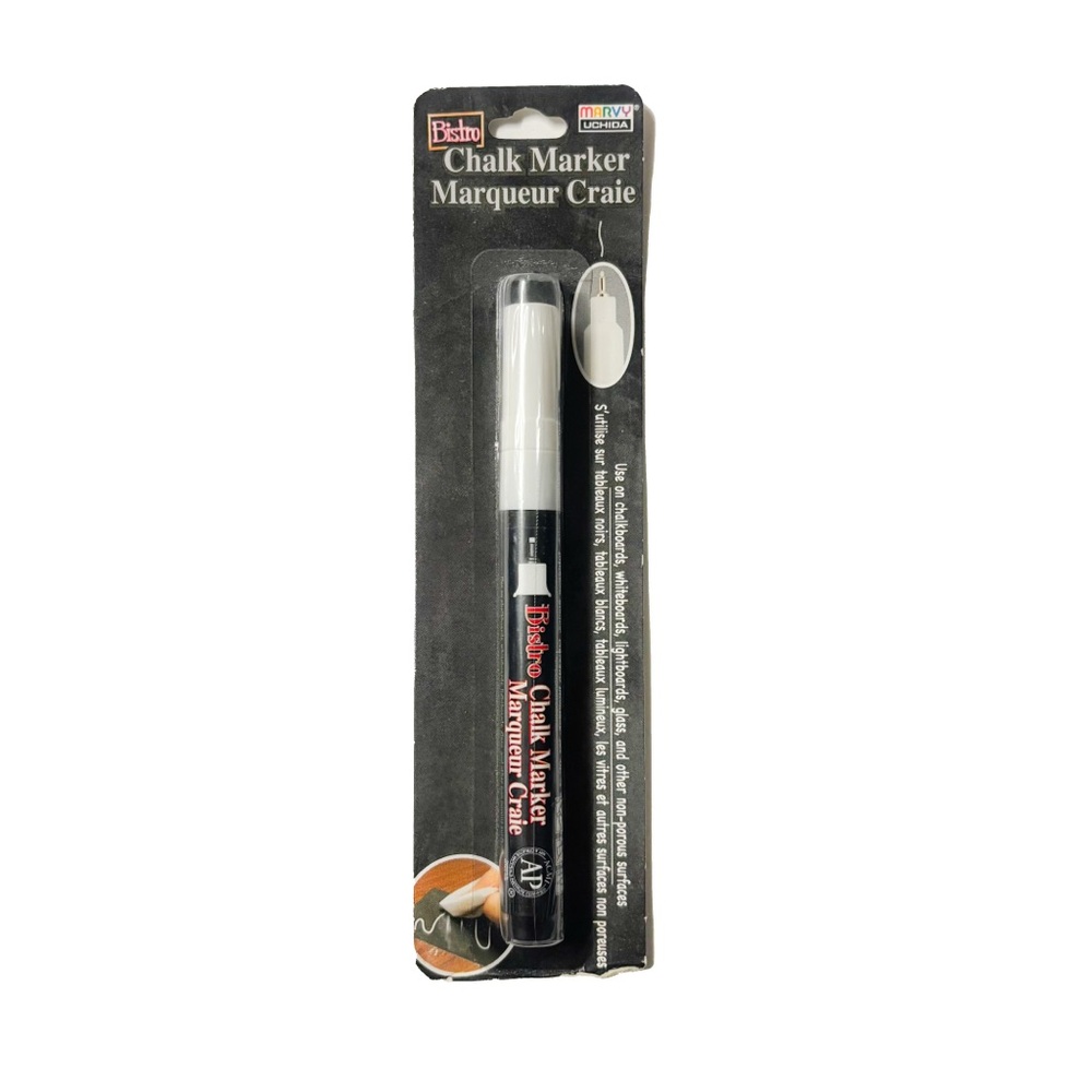 Marvy Uchida of America 482-C-0 Extra Fine Point Bistro Chalk Marker, White, 1pk